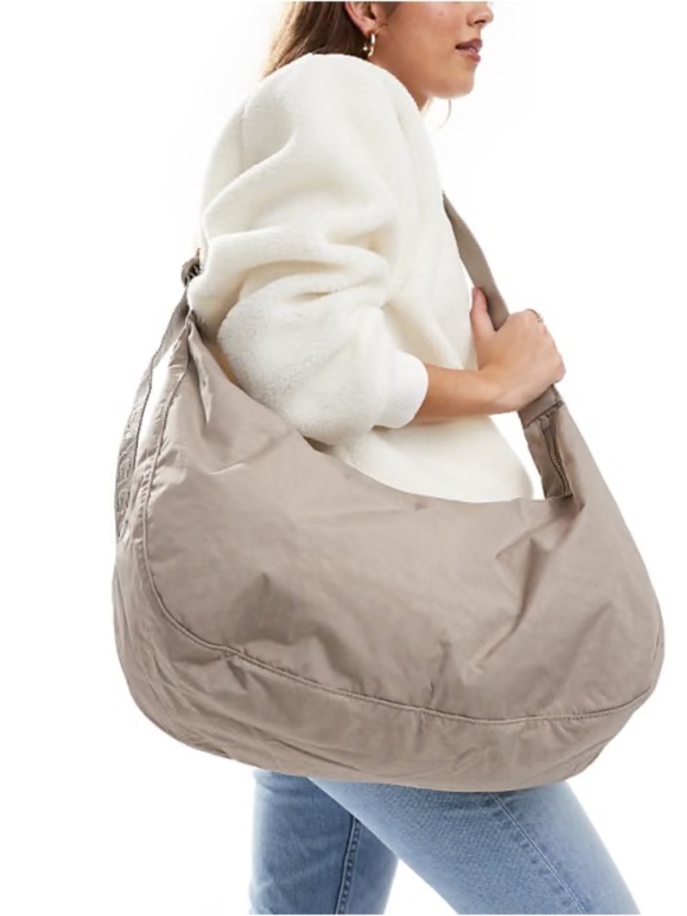 BAGGU - Large Nylon Crescent Bag - Dove